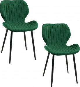 Fabryka Mebli Akord 2x Welurowe glamour krzesło tapicerowane pikowane SJ.17 Butelkowa zieleń 1