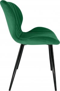 Fabryka Mebli Akord 2x Welurowe glamour krzesło tapicerowane pikowane SJ.17 Butelkowa zieleń 4