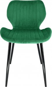 Fabryka Mebli Akord 2x Welurowe glamour krzesło tapicerowane pikowane SJ.17 Butelkowa zieleń 6