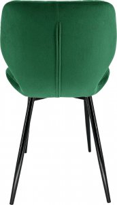 Fabryka Mebli Akord 2x Welurowe glamour krzesło tapicerowane pikowane SJ.17 Butelkowa zieleń 7