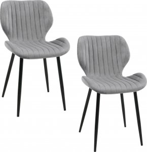 Fabryka Mebli Akord 2x Welurowe glamour krzesło tapicerowane pikowane SJ.17 Szare 1