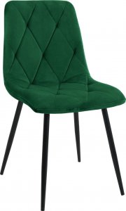 Fabryka Mebli Akord 4x Welurowe krzesło tapicerowane pikowane glamour SJ.3 Butelkowa Zieleń 1