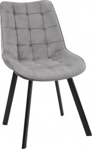Fabryka Mebli Akord Welurowe krzesło glamour tapicerowane pikowane SJ.22 Szare 1