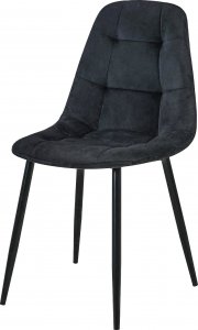 Fabryka Mebli Akord Welurowe krzesło tapicerowane pikowane SJ.1 Czarne 1