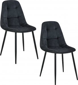 Fabryka Mebli Akord 2x Welurowe krzesło tapicerowane glamour pikowane SJ.1 Czarne 1