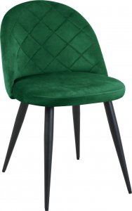 Fabryka Mebli Akord 4x Welurowe krzesło tapicerowane pikowane glamour SJ.077 Butelkowa Zieleń 2