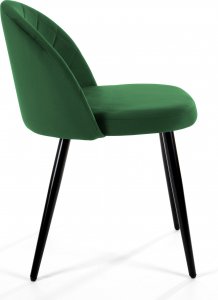 Fabryka Mebli Akord 4x Welurowe krzesło tapicerowane pikowane glamour SJ.077 Butelkowa Zieleń 4
