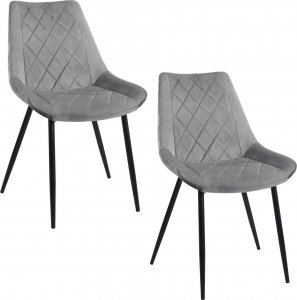Fabryka Mebli Akord 2x Welurowe krzesło tapicerowane pikowane SJ.0488 Szare 1