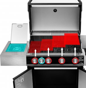 Lehmann Arizona 4+1 Grill ogrodowy gazowy 16 kW 41.5 cm x 70 cm 4