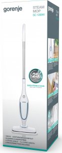 Mop parowy Gorenje SC1200W Steam cleaner, Power 1200 W, Steam pressure Not Applicable bar, Water tank capacity 0.35 L, White 5
