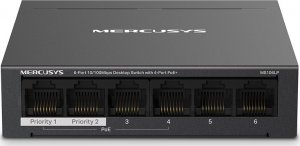 Switch Mercusys MERCUSYS switch MS106LP (6x100Mb/s,4xPoE+,40W,fanless) 1