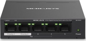 Switch Mercusys MERCUSYS switch MS105GP (5xGbE,4xPoE+,65W,fanless) 1