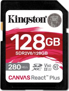 Karta Kingston Kingston SDXC 128GB Canvas React Plus SDXC UHS-II 280R/100W U3 V60 1