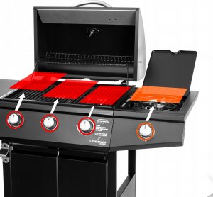 Lehmann Texas 3+1 Grill ogrodowy gazowy 8.4 kW 32.5 cm x 53 cm 5