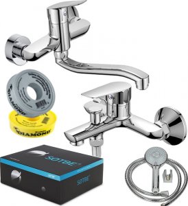 Sotbe SOTBE GAULA bateria wannowa ścienna + bateria umywalkowa ścienna 14