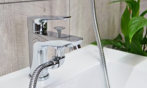 Sotbe ZESTAW INARI bateria nawannowa stojąca + bateria umywalkowa z wyciąganą wylewką 5