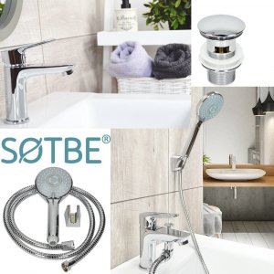 Sotbe ZESTAW INARI bateria nawannowa stojąca + bateria umywalkowa stojąca 2