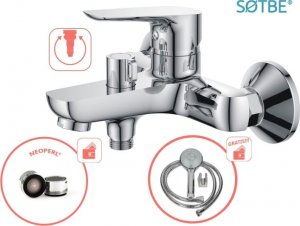 Sotbe SOTBE INARI bateria wannowa ścienna + bateria umywalkowa stojąca 11