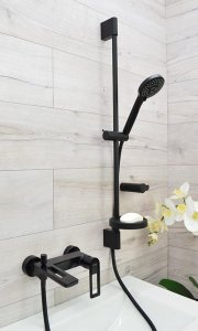 Sotbe SOTBE LOFT SVART bateria wannowa ścienna + wysoka bateria umywalkowa ruchoma 12
