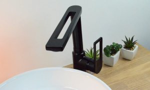 Sotbe SOTBE LOFT SVART bateria wannowa ścienna + wysoka bateria umywalkowa ruchoma 13