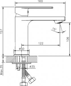 Sotbe SOTBE LOFT SVART Zestaw bateria prysznicowa + bateria umywalkowa stojąca + drążek prysznicowy 80 cm 4