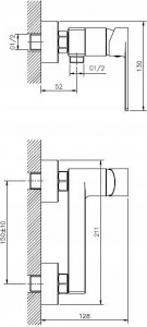 Sotbe SOTBE LOFT SVART Bateria prysznicowa + umywalkowa stojąca z korkiem klik klak CZARNY ZESTAW 6