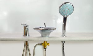 Sotbe SOTBE MALSELVA bateria wannowa 3-otworowa + bateria umywalkowa wysoka obrotowa 12