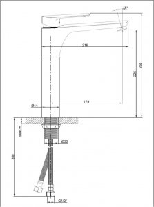 Sotbe SOTBE MALSELVA bateria wannowa 3-otworowa + bateria umywalkowa wysoka obrotowa 7