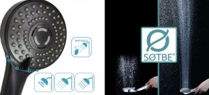 Sotbe SOTBE LOFT SVART GOLD Bateria prysznicowa + umywalkowa stojąca czarno złota z korkiem klik klak BLACK ROSE GOLD 12