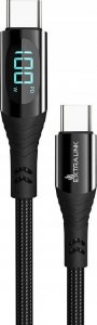 Kabel USB ExtraLink Extralink Smart Life USB-C - USB-C z wyświetlaczem LED czarny 100W, 200cm 1