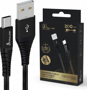 Kabel USB ExtraLink USB-A - USB-C 2 m Czarny (CABESL01) 2