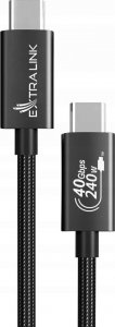 Kabel USB ExtraLink Extralink Smart Life USB-C - USB-C czarny 240W, 40Gbps, 200cm 1