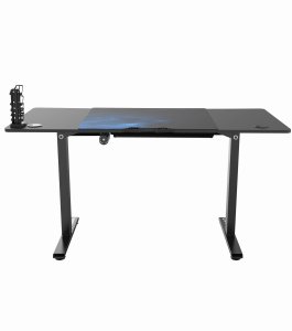 Biurko Ultradesk Level V2 BLUE Czarne 140 cm x 68 cm Niebieska podkładka 9