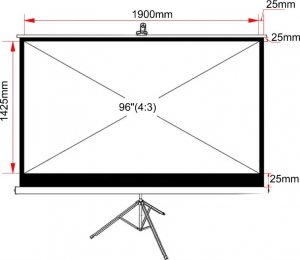 Ekran do projektora Art ART MANUAL SCREEN ON A TRIPOD 96inch 244x244cm TA-96 1:1 11
