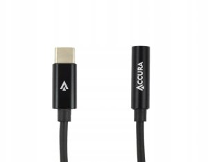 Kabel USB Accura Accura USB-C - miniJack czarny M/F 2