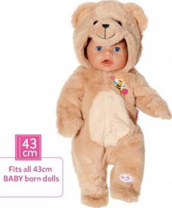 Zapf Baby Born Strój niedźwiedzia śpioszki z kapturem 6