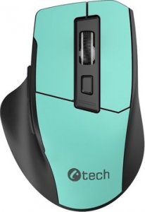 Mysz C-Tech C-TECH myš Ergo WLM-05, bezdrátová, 1600DPI, 6 tlačítek, USB nano receiver, mátová 1