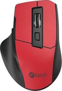 Mysz C-Tech C-TECH myš Ergo WLM-05, bezdrátová, 1600DPI, 6 tlačítek, USB nano receiver, červená 1