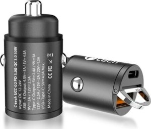 Ładowarka C-Tech C-TECH nabíječka USB do auta UCC-02, 1x Type C + 1 x Type A, 30W 1