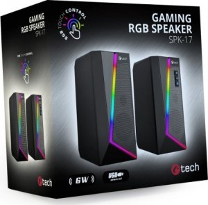 Głośniki komputerowe C-Tech C-TECH reproduktory SPK-17, 2.0, RGB, černá 4