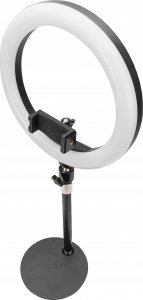 Wizualizer Lamex Lampa pierścieniowa DIGITUS LED RING 10" wysuwany stojak, uchyt na telefon, pilot, USB 2m 1