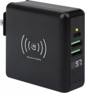 Szybkozłączka Prestigio Manhattan cestovní nabíječka a powerbanka, 4-in-1, 8.000 mAh,  Interchangeable US/EU/UK Plugs, černá 2