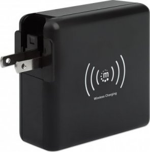 Szybkozłączka Prestigio Manhattan cestovní nabíječka a powerbanka, 4-in-1, 8.000 mAh,  Interchangeable US/EU/UK Plugs, černá 4