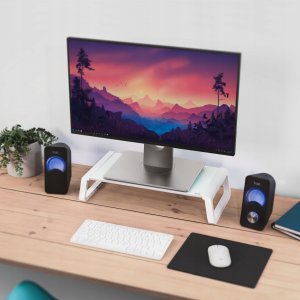 Trust Podstawka pod monitor MONTA GLASS biała 3