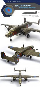 Academy Model plastikowy B-25C/D European Theatre 1