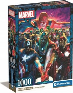 Clementoni Puzzle 1000 elementów Compact Marvel The Avengers 1