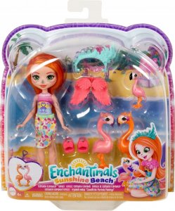 Mattel Lalka Enchantimals Rodzina Flamingów Florinda Flamingo + 3 Zwierzątka 1