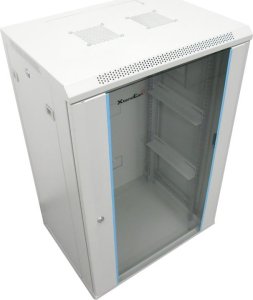 Szafa XtendLan 19" szafa rackowa 22U 600x600, nosność 60 kg, szklane drzwi dymne, spawany, szary 2