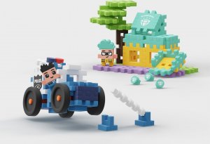 Marioinex Klocki konstrukcyjne Waffle mini - Auto policyjne i sklep jubilerski 5