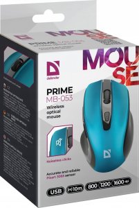 Mysz Defender Mysz bezprzewodowa Defender PRIME MB-053 optyczna bezklikowa silent 1600dpi niebieska 6